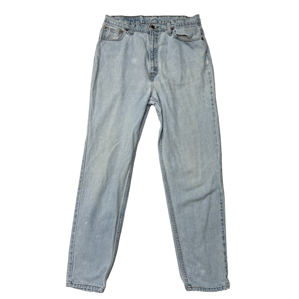 Vintage Levi's 521 Mom Jeans Women 16 Blue Denim Light Wash Made USA Tapered Fit